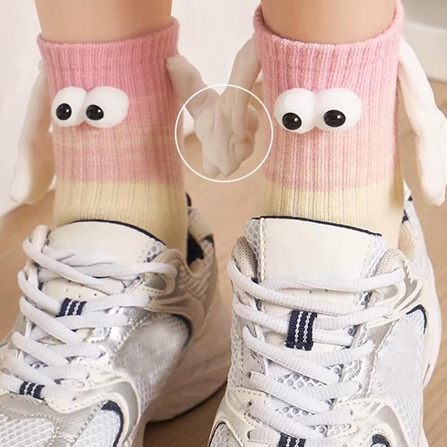 Calcetines Magnéticos Locos - 2 Pares Divertidos de Personajes