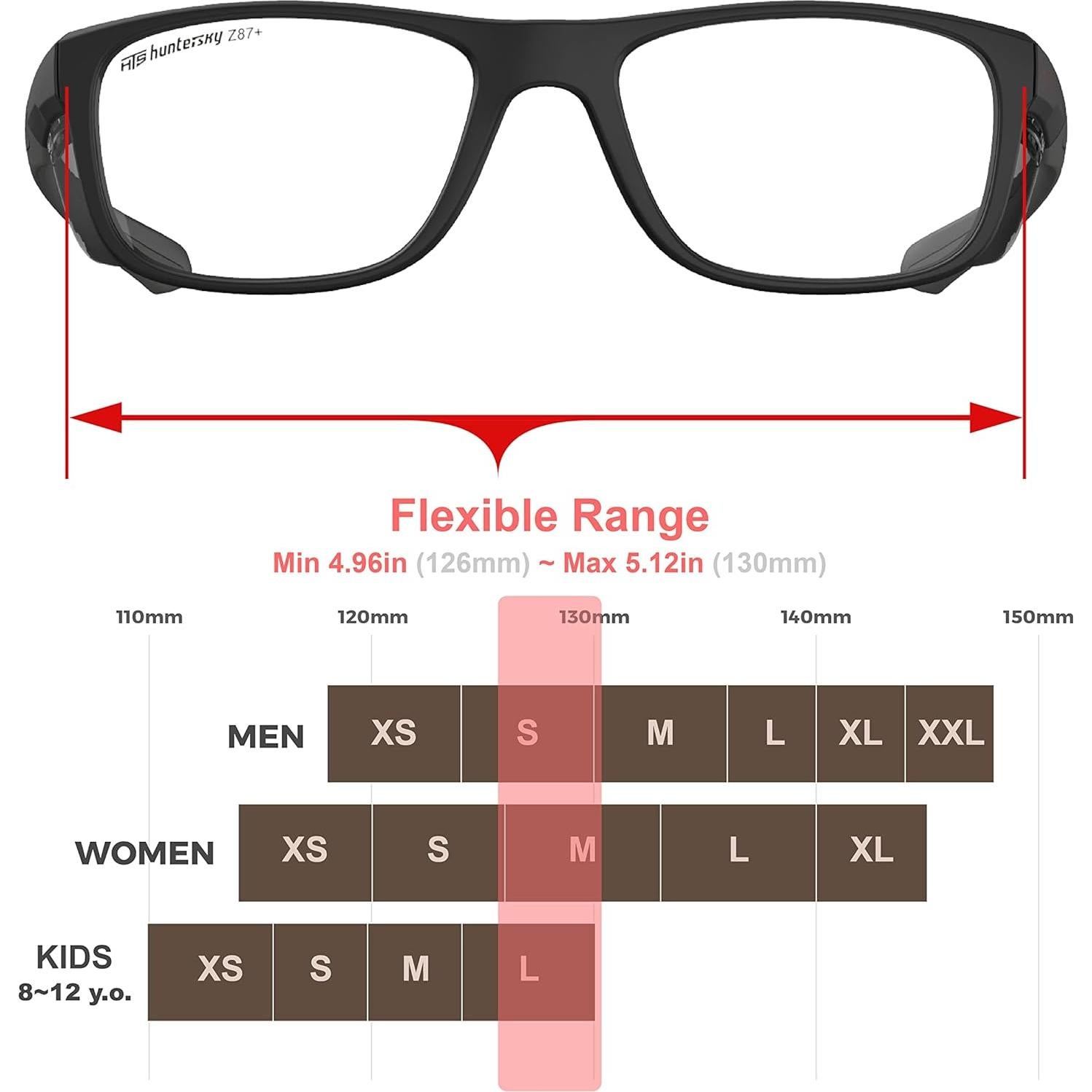 Gafas de Seguridad HTS TR90NZZ Pequeñas con Protectores Laterales