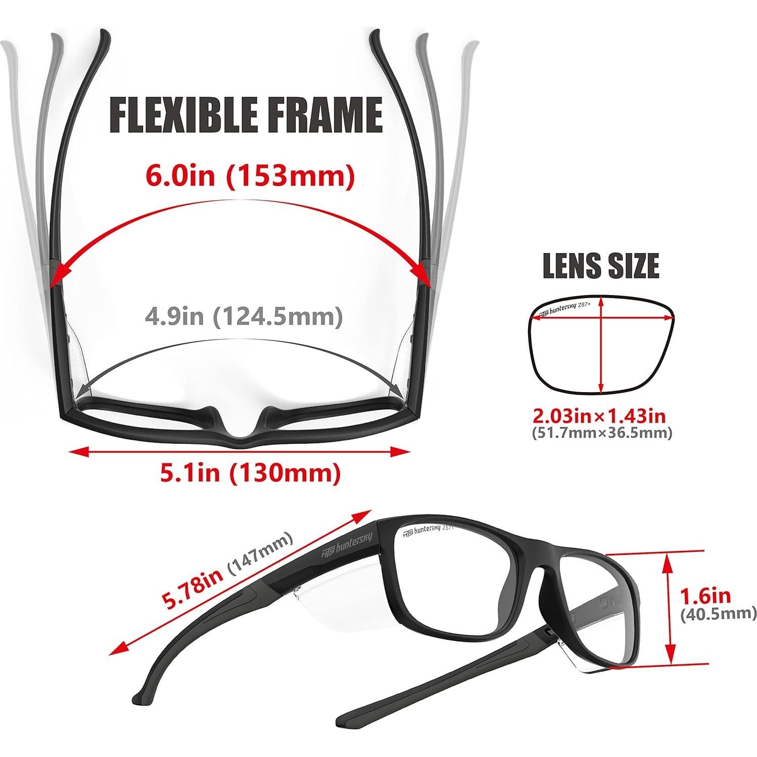 Gafas de Seguridad HTS TR90NZZ Pequeñas con Lentes Claras