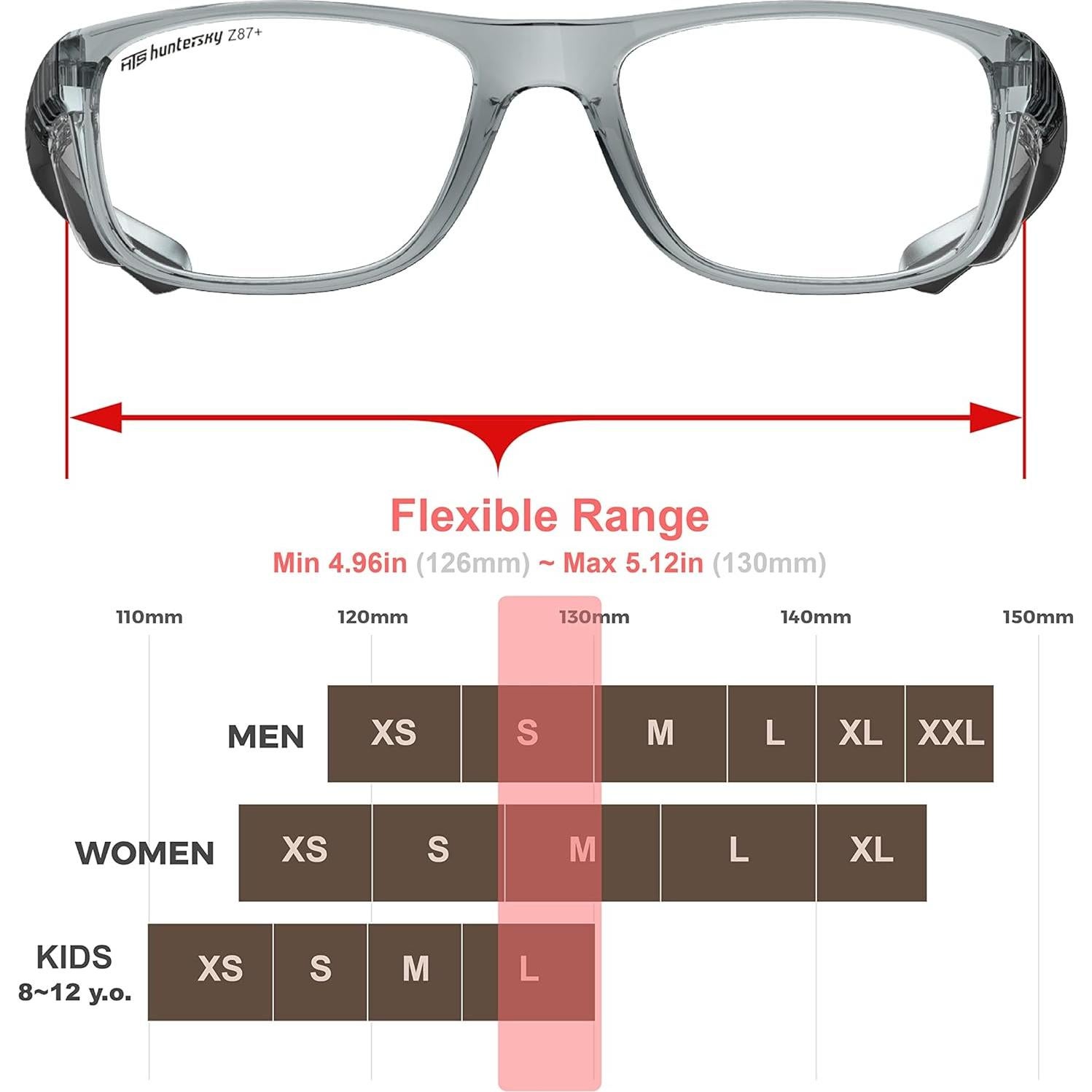 Gafas de Seguridad HTS TR90NZZ Pequeñas con Protectores Laterales