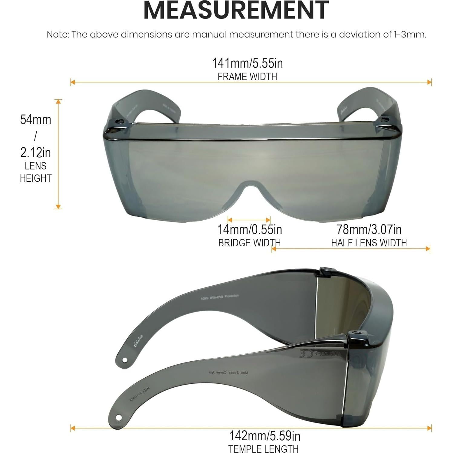 Gafas de seguridad Calabria 3000 Fit Over espejo plateado