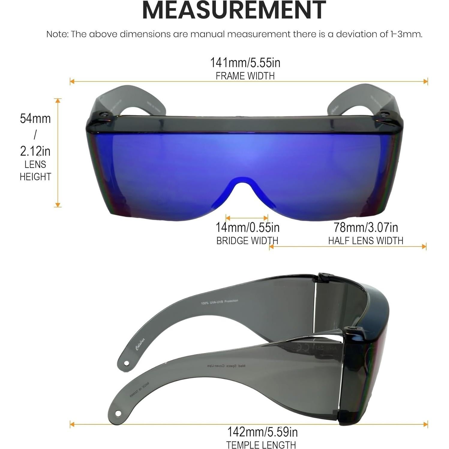 Gafas de Seguridad Fitover Calabria 3000 Azul Verde 3 Pzas