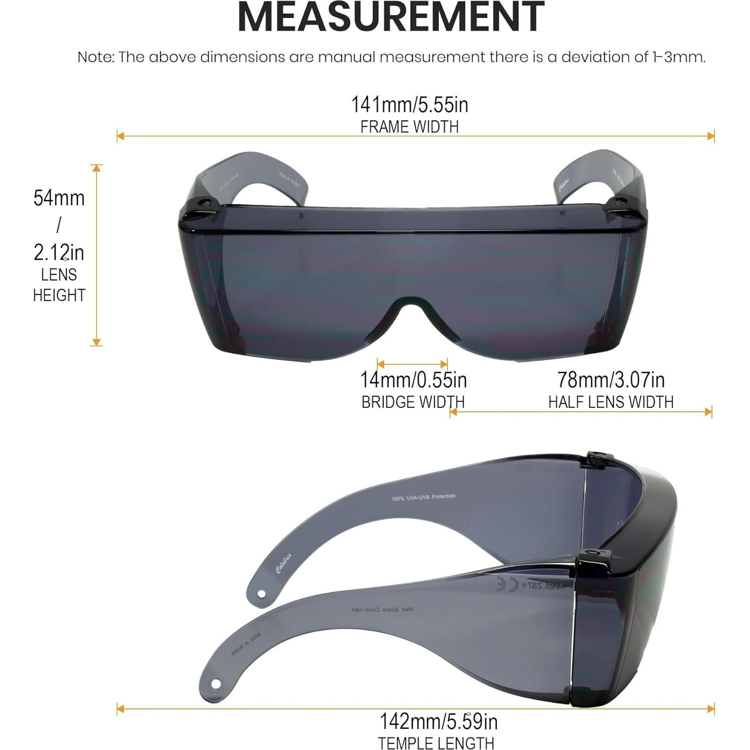Gafas de seguridad Calabria 3000 Fit Over gris humo UV 100%