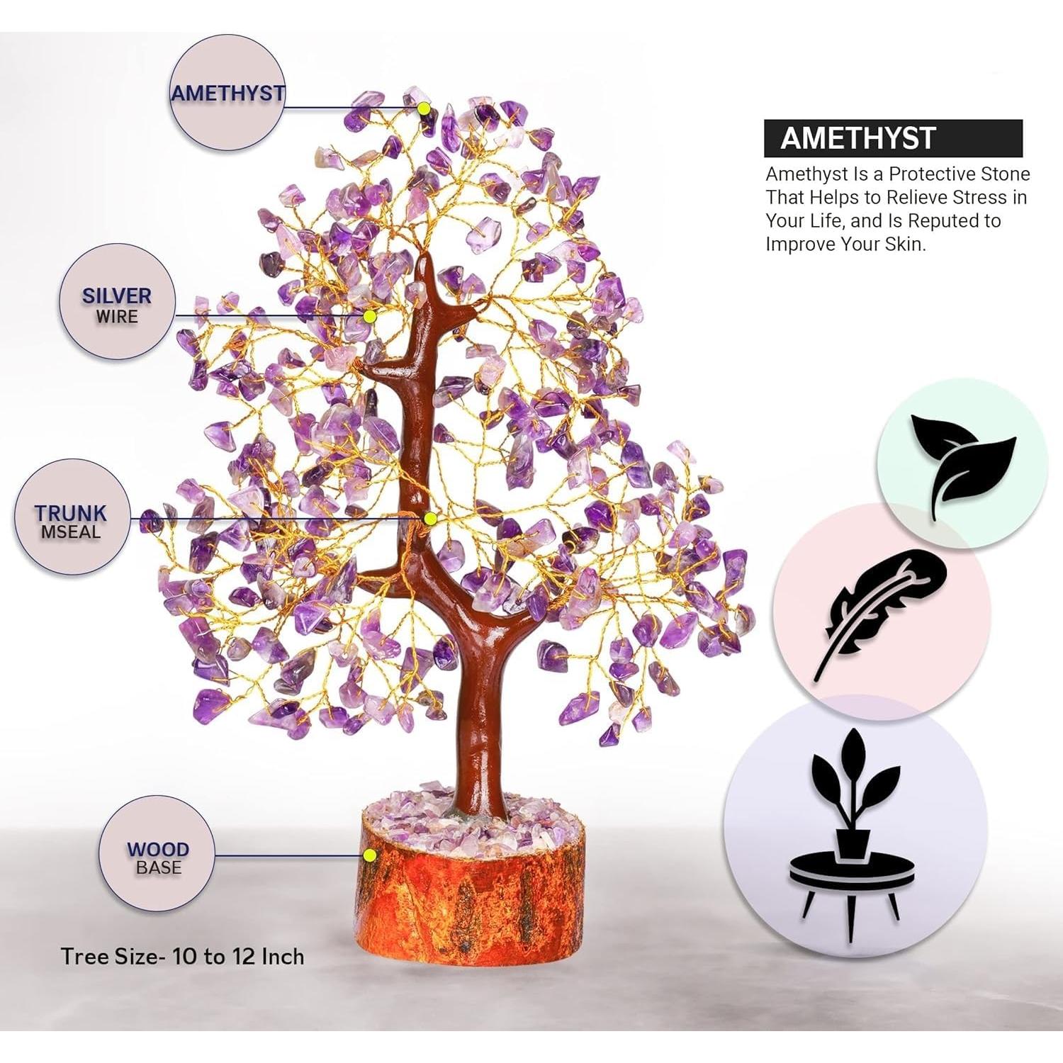 Árbol de Vida de Cristal Amatista 27.9 cm YATSKIA Decoración