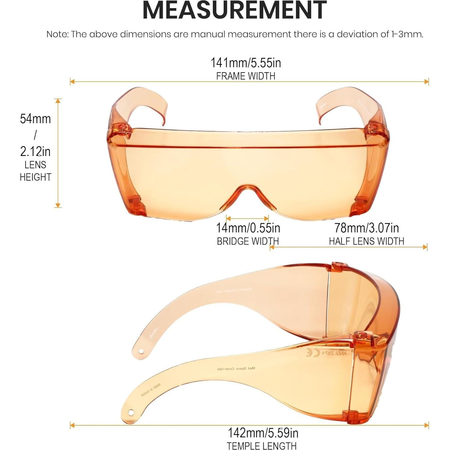 Gafas de Seguridad Calabria 3000 Fitover Naranja Antivaho