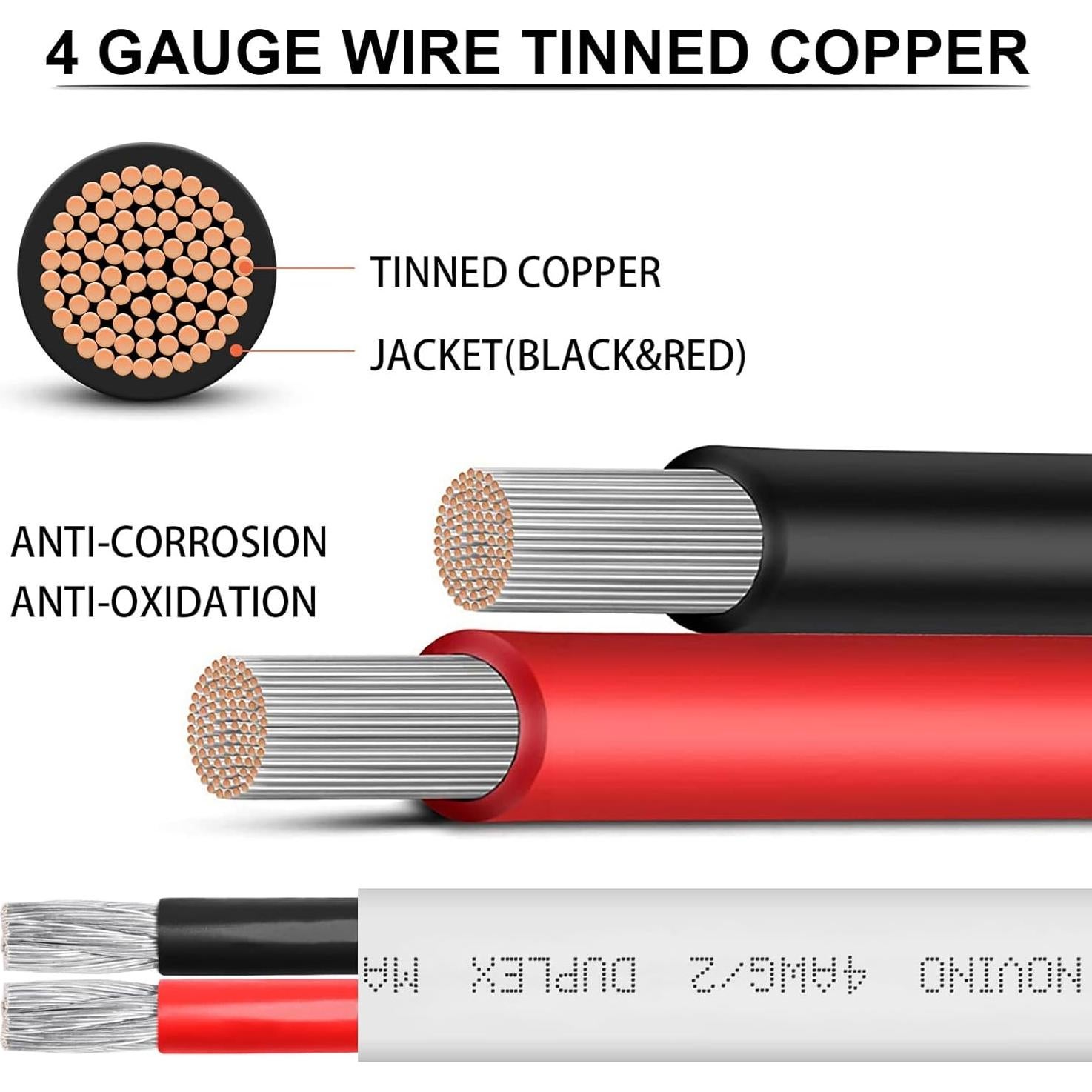 Cable Marino Dúplex 4 AWG NOVINO 1.83 m Cobre Estaño