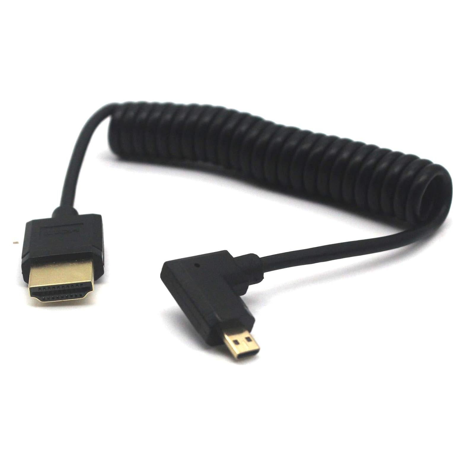 Cable HDMI 2.0 4K 1.2M MOTONG a Micro HDMI ángulo izquierdo