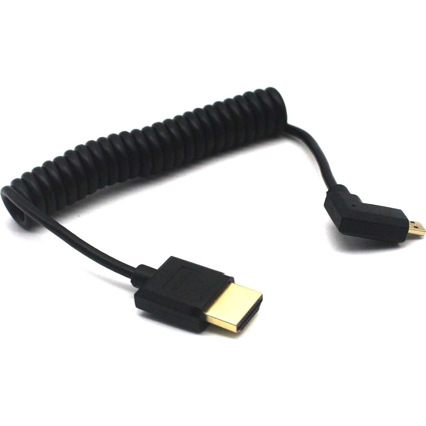 Cable HDMI 2.0 4K 1.2M MOTONG a Micro HDMI ángulo izquierdo