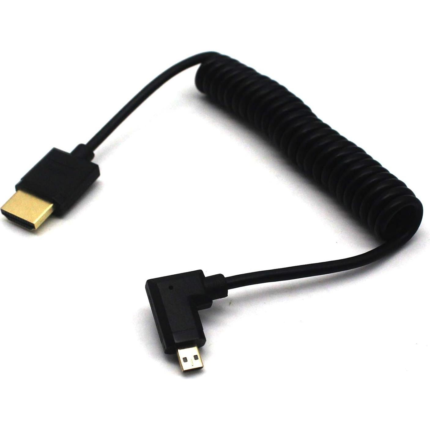 Cable HDMI 2.0 4K 1.2M MOTONG a Micro HDMI ángulo izquierdo