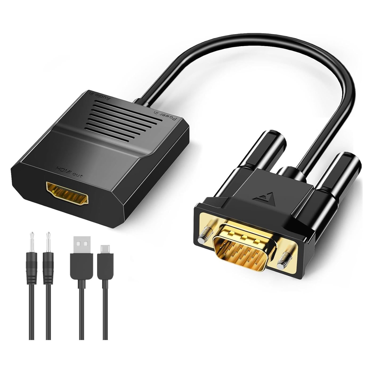 Adaptador FOINNEX VGA a HDMI 0.1M 1080P con Audio