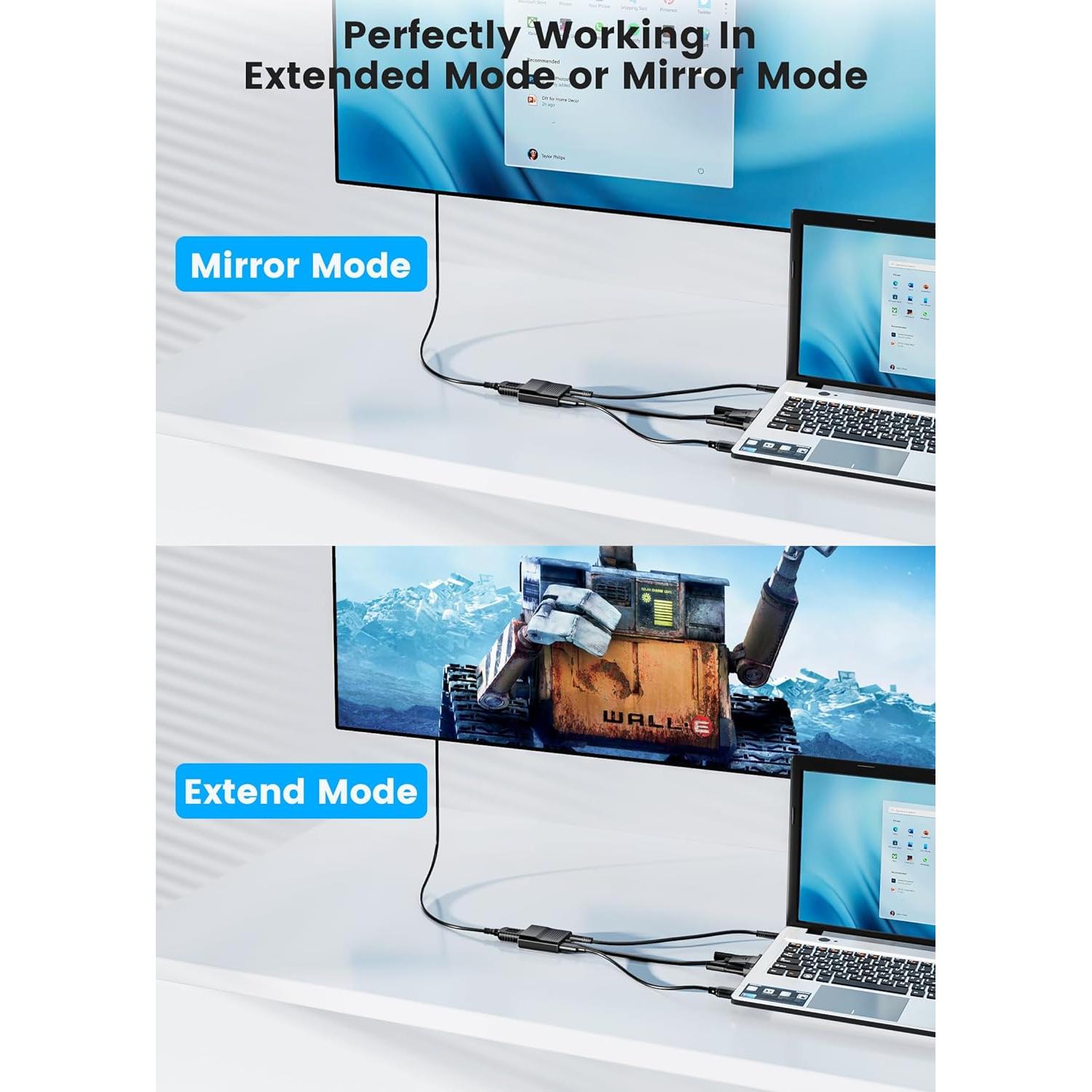 Adaptador FOINNEX VGA a HDMI 0.1M 1080P con Audio