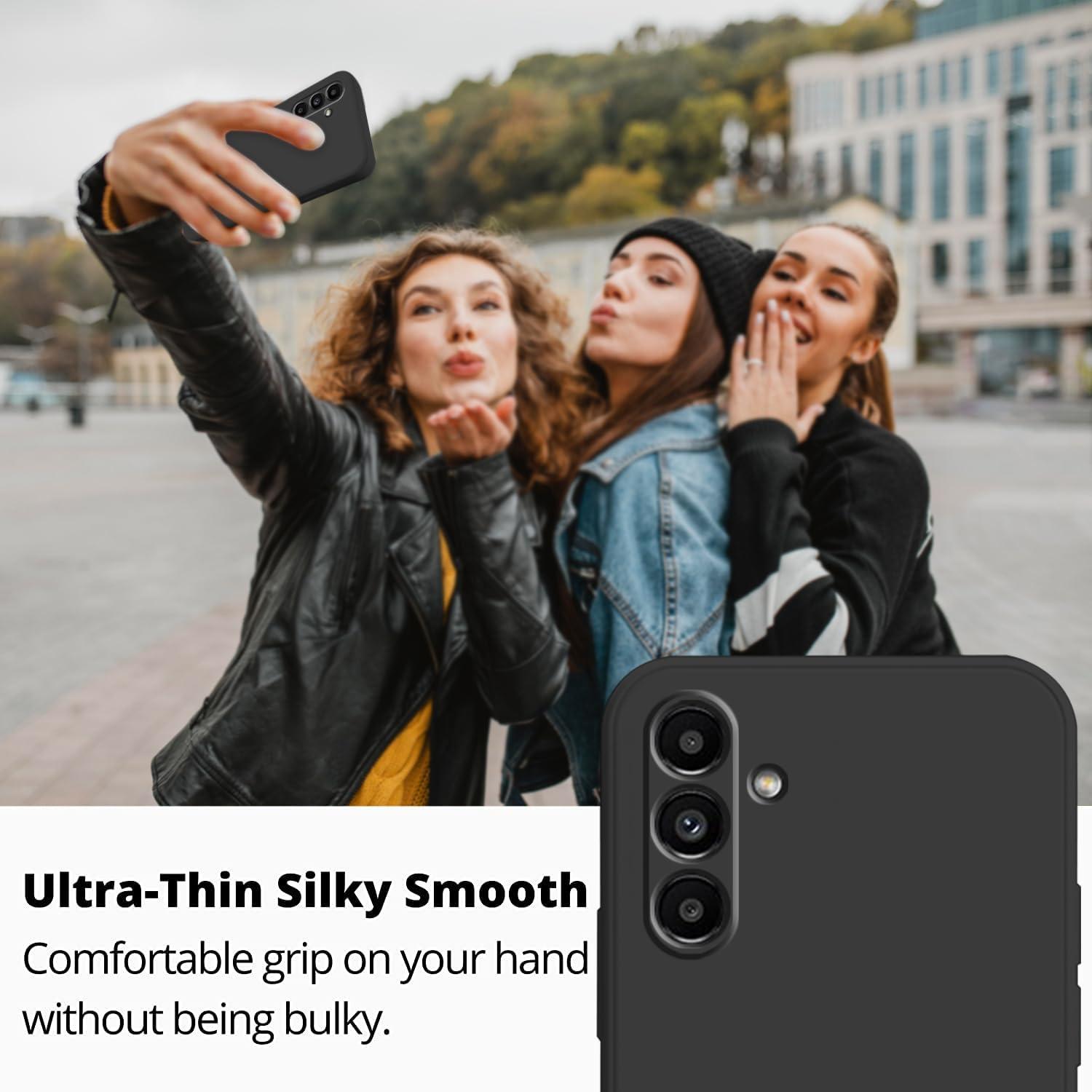 Funda de Silicona Líquida Wousunly para Samsung Galaxy A24 - Negro