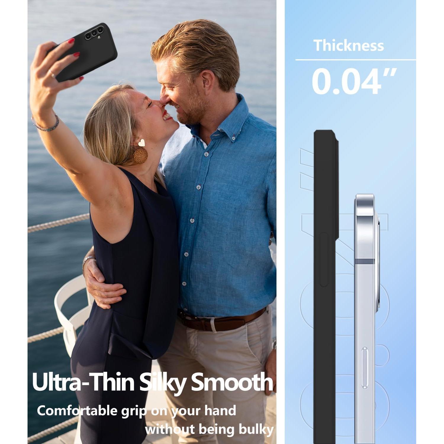 Funda de Silicona Líquida Wousunly para Samsung Galaxy A24 - Negro