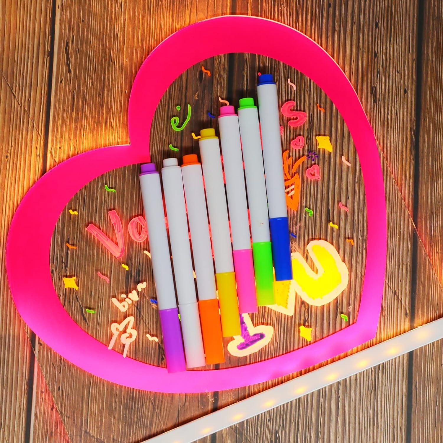 Tablero de Borrado en Seco ENUOLI con Lámpara LED Corazón Rosa 20cm