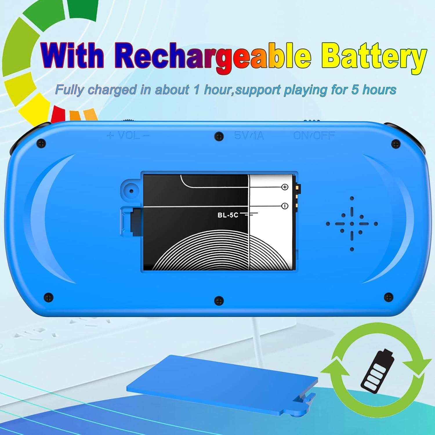 Consola de Juegos Portátil Gran Niño 270 Juegos 3" Azul