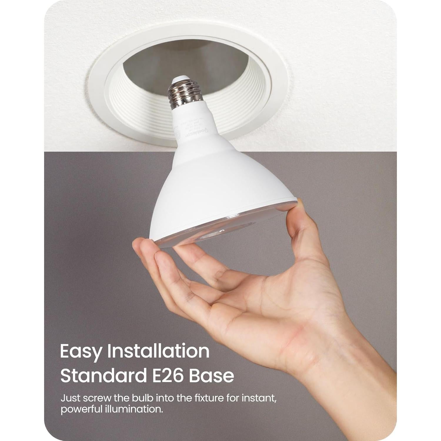 Paquete de 2 Bombillas LED PAR38 18W Regulables IP65 Luz Cálida