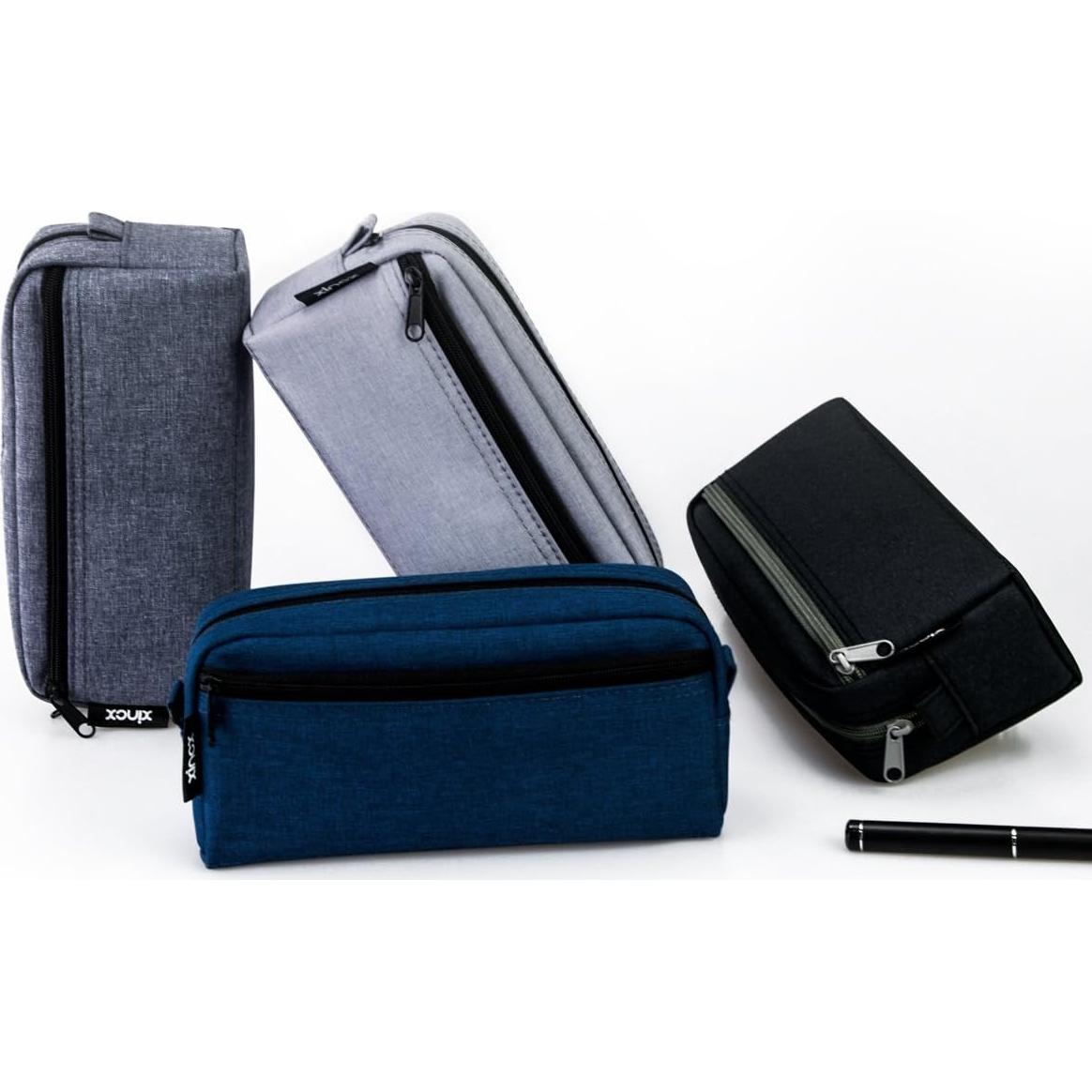 Estuche de Lápices xincx Gris Oscuro Gran Capacidad 20x6.3 cm