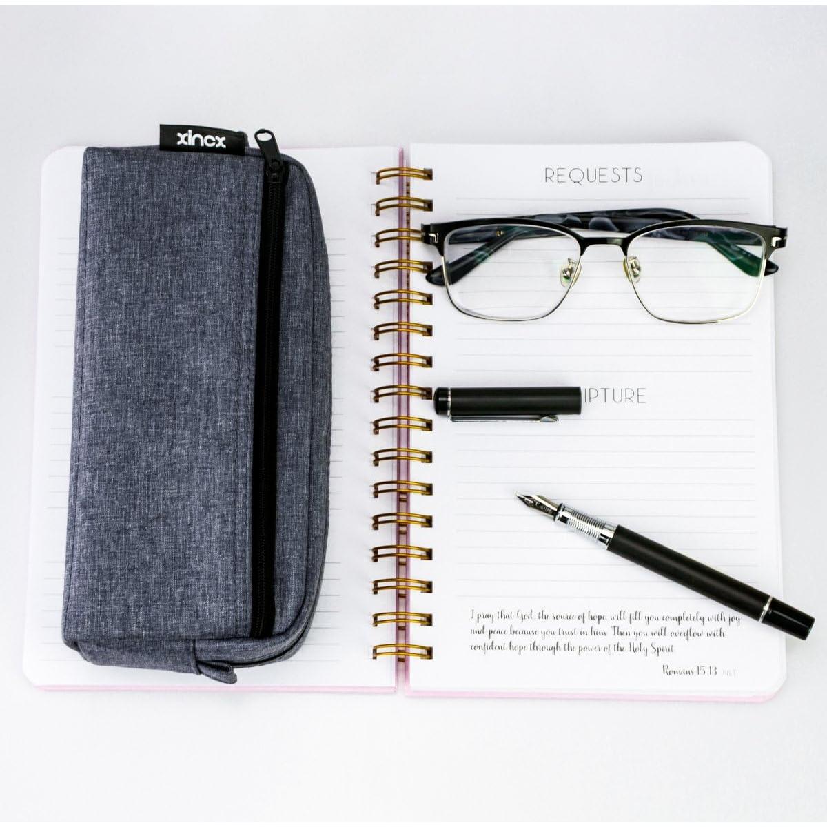 Estuche de Lápices xincx Gris Oscuro Gran Capacidad 20x6.3 cm