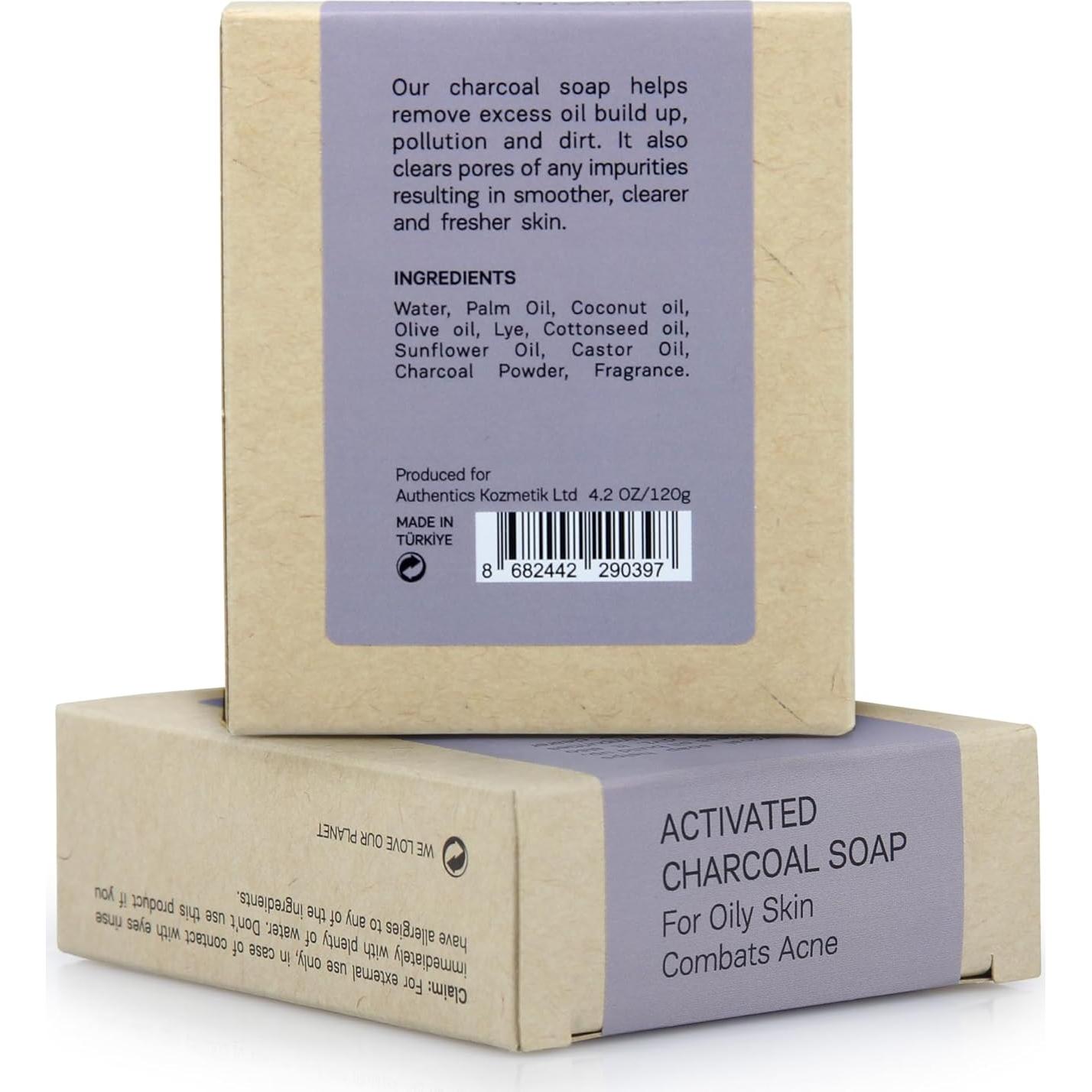 Jabón de Carbón Activado Jabón y Baño Auténtico - 2 Piezas 119g