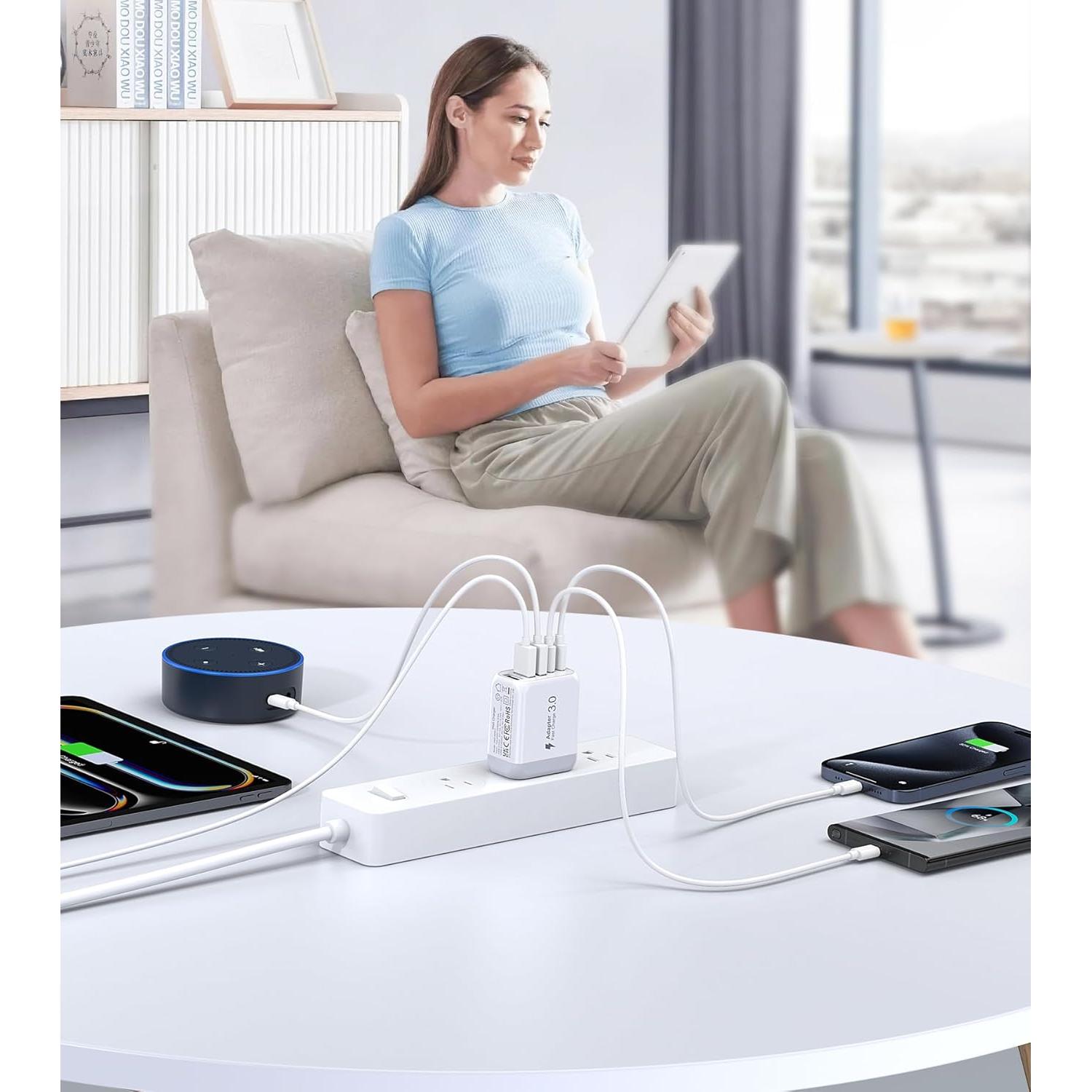 Cargador de Pared USB C 50W 5 Puertos CSODINCE 2-Pack