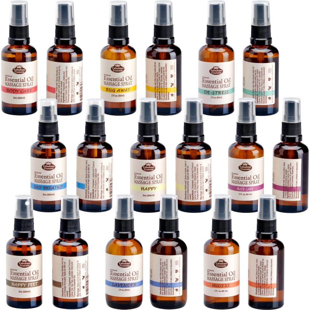 Set de 10 Sprays de Masaje Fabuloso Frannie 59ml Aceites Naturales