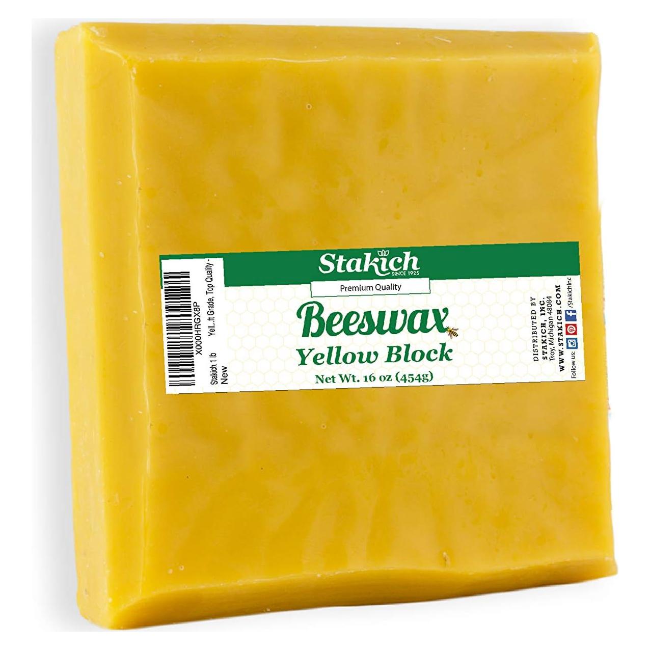 Cera de Abeja Amarilla Stakich 0.45 kg Natural Triple Filtrado