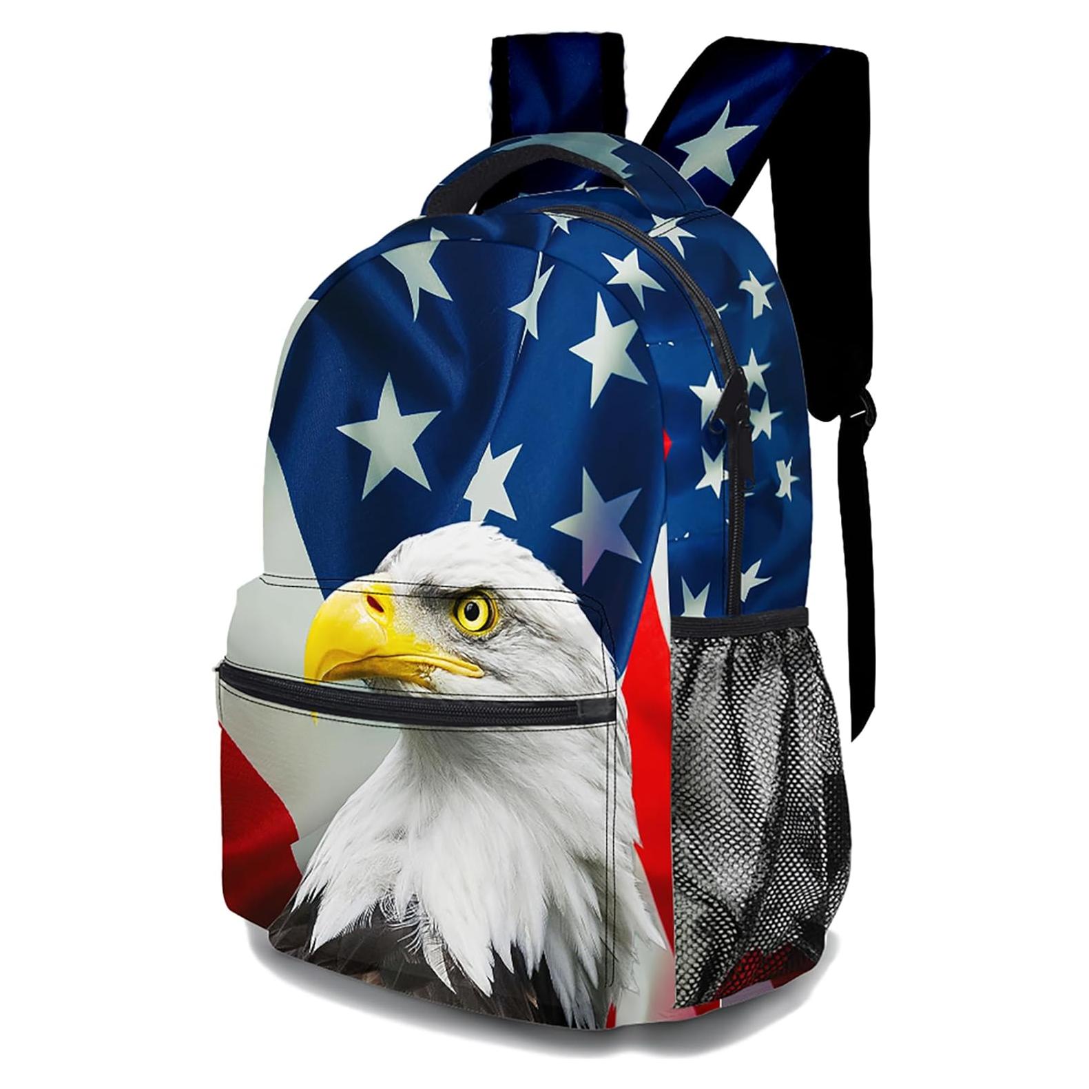 Mochila Colorida Oxford Unisex 34L con Bandera Americana