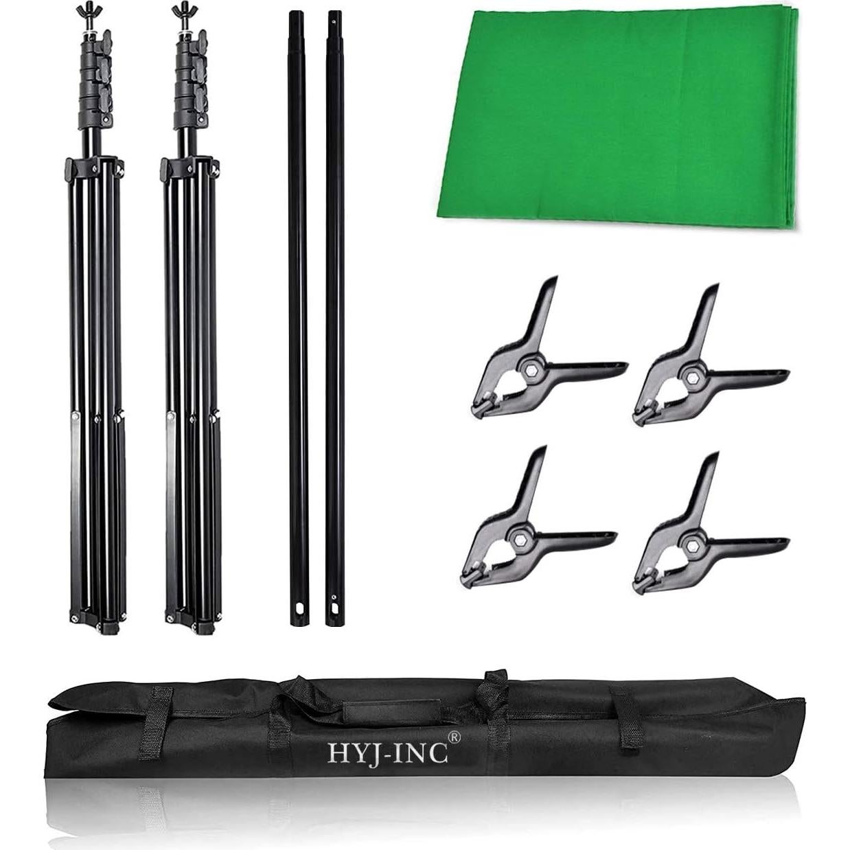 Kit Estudio Fotográfico HYJ 100% Algodón Verde 3x2.4m