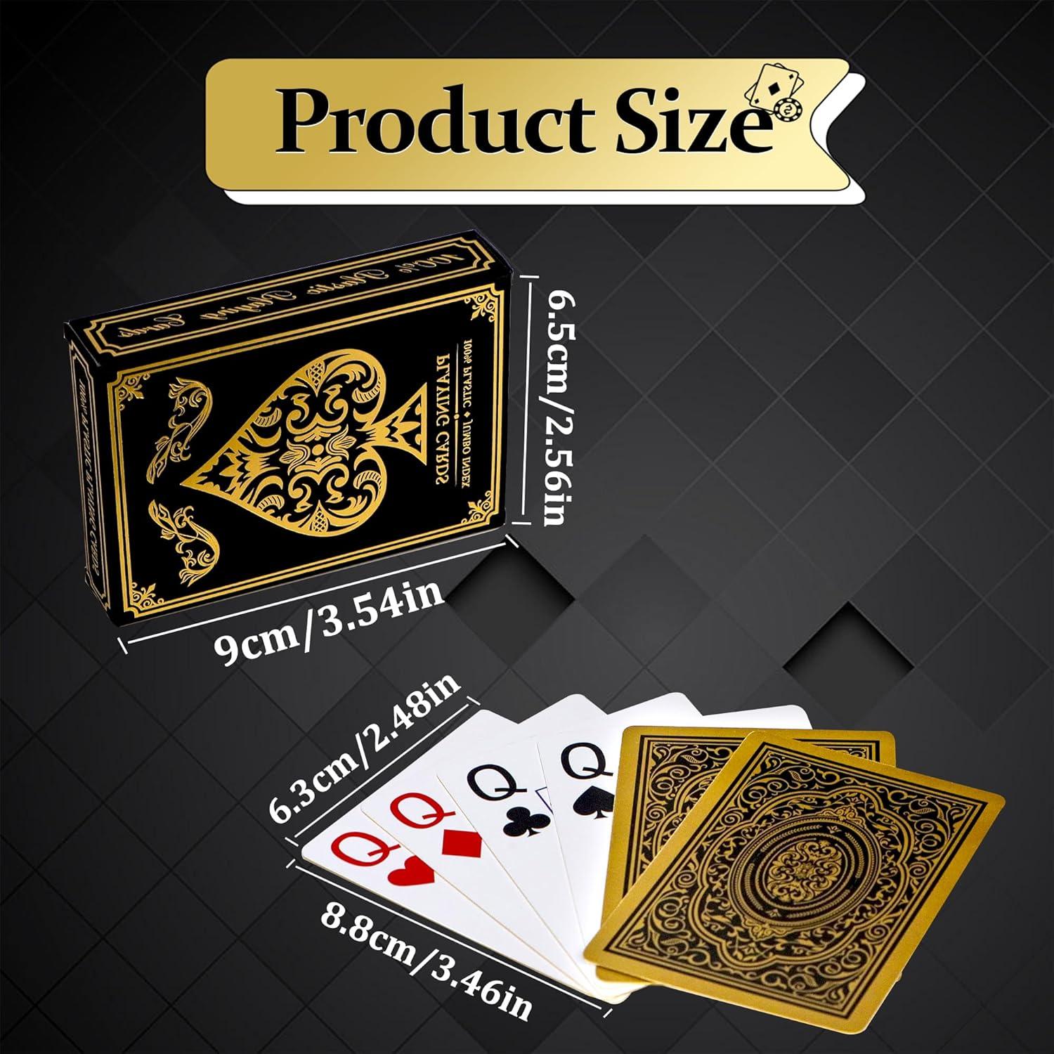 Barajas de Jugar Etyishe Premium Impermeables 4 Piezas Oro