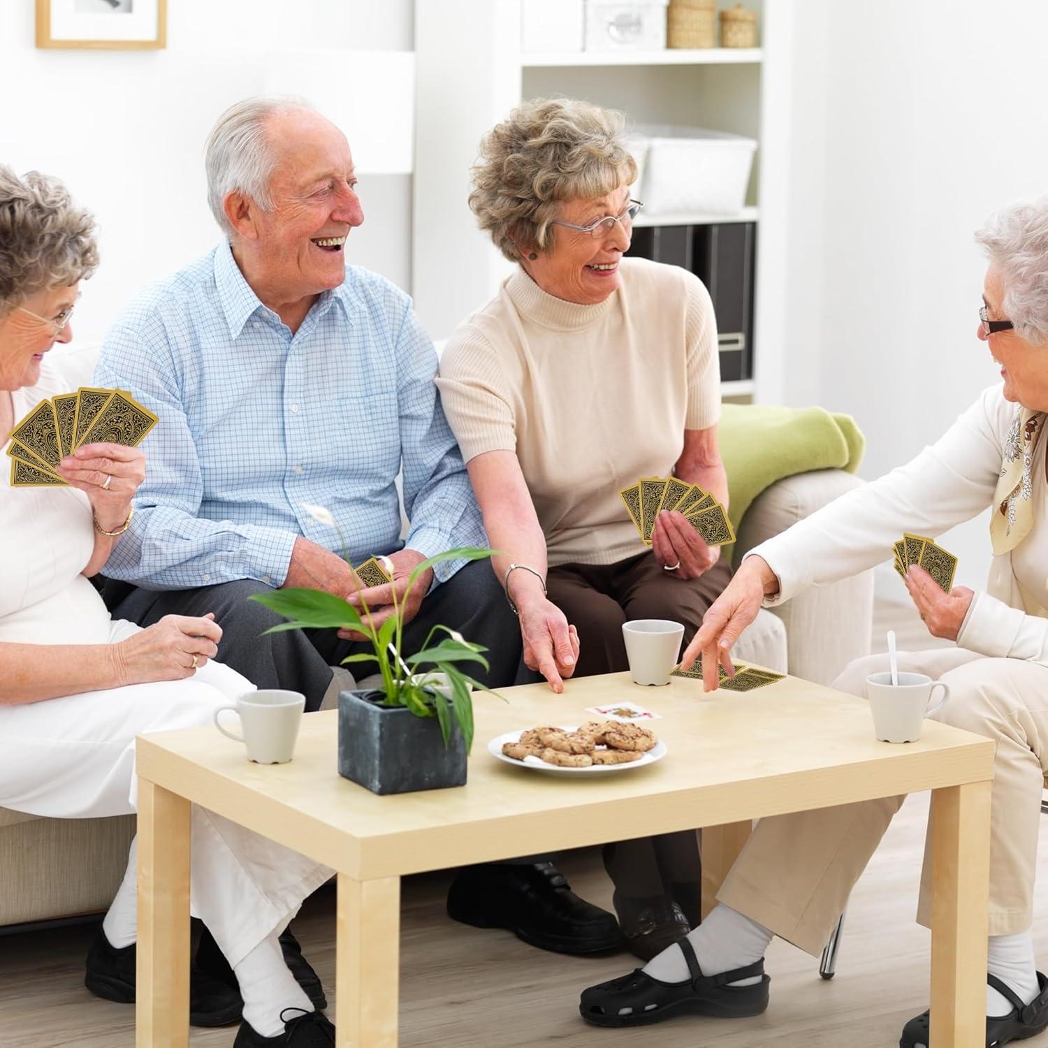 Barajas de Jugar Etyishe Premium Impermeables 4 Piezas Oro