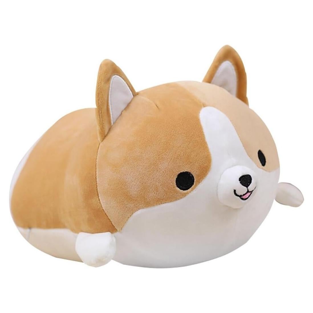 Almohada de Peluche Corgi Levenkeness 30 cm Marrón Suave