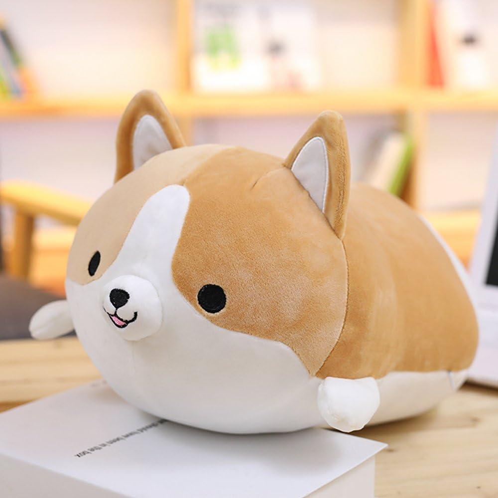 Almohada de Peluche Corgi Levenkeness 30 cm Marrón Suave
