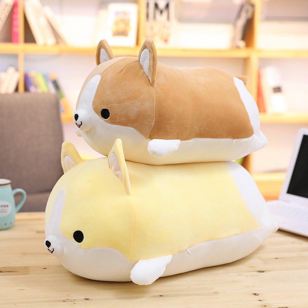 Almohada de Peluche Corgi Levenkeness 30 cm Marrón Suave