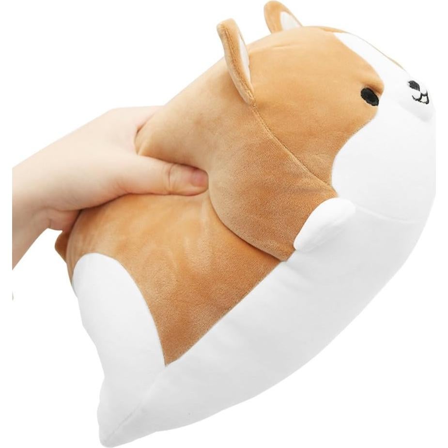 Almohada de Peluche Corgi Levenkeness 30 cm Marrón Suave