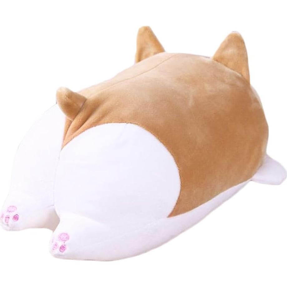 Almohada de Peluche Corgi Levenkeness 30 cm Marrón Suave
