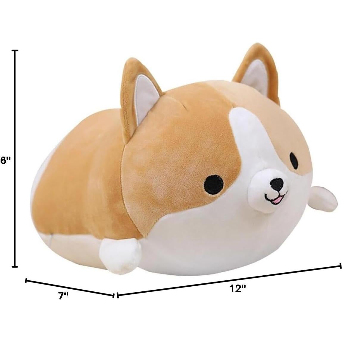 Almohada de Peluche Corgi Levenkeness 30 cm Marrón Suave