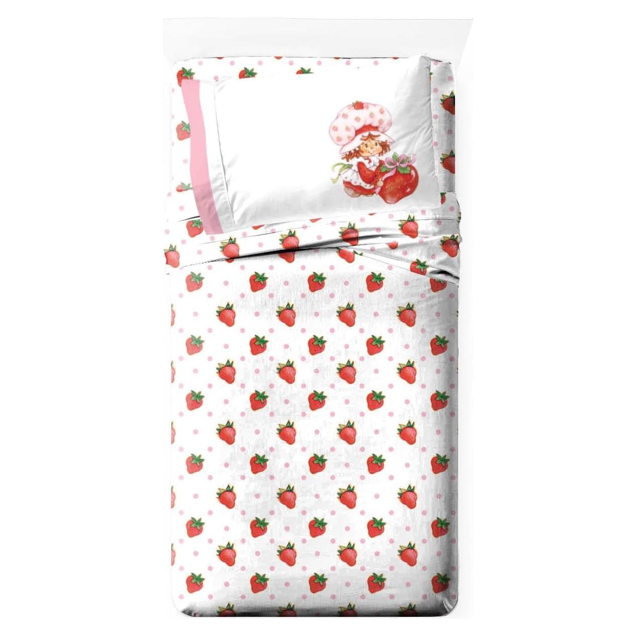 Juego de Sábanas Twin Jay Franco 3 Piezas Microfibra Pastel de Fresa