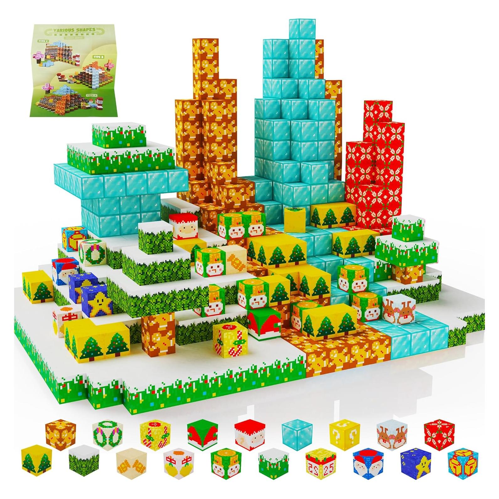 Bloques Magnéticos de Construcción TUOLAJI 100pcs 2.03cm Navidad