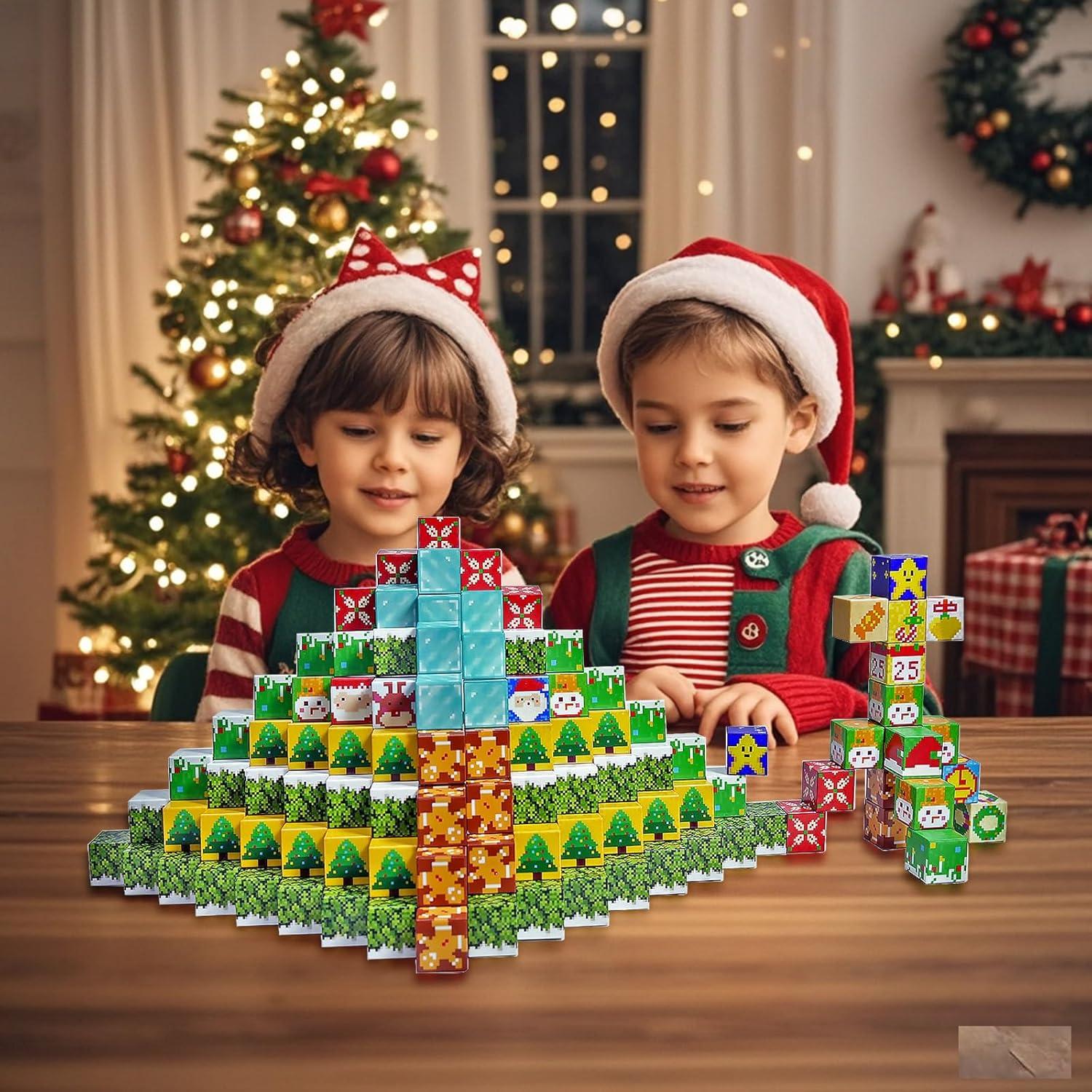 Bloques Magnéticos de Construcción TUOLAJI 100pcs 2.03cm Navidad