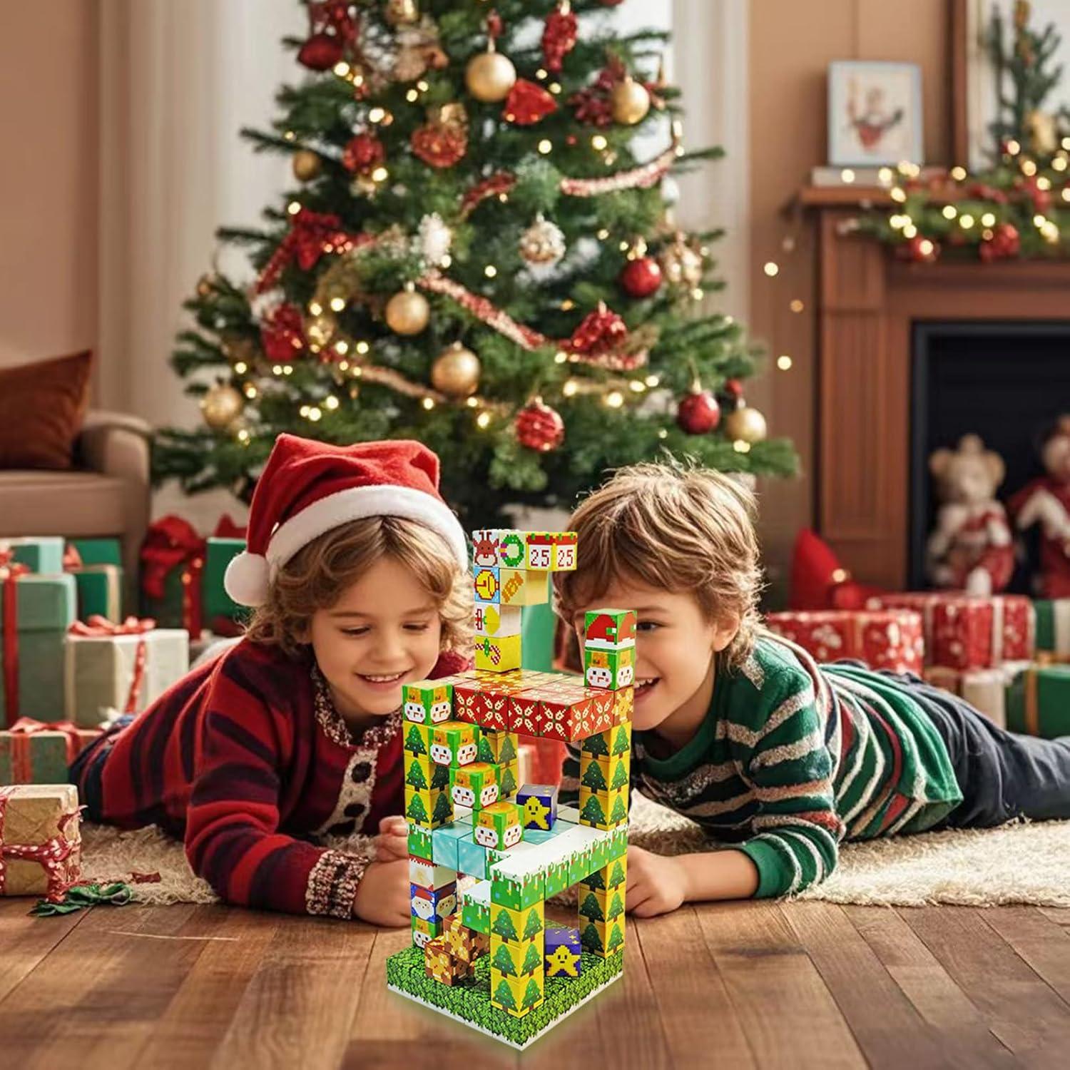 Bloques Magnéticos de Construcción TUOLAJI 100pcs 2.03cm Navidad