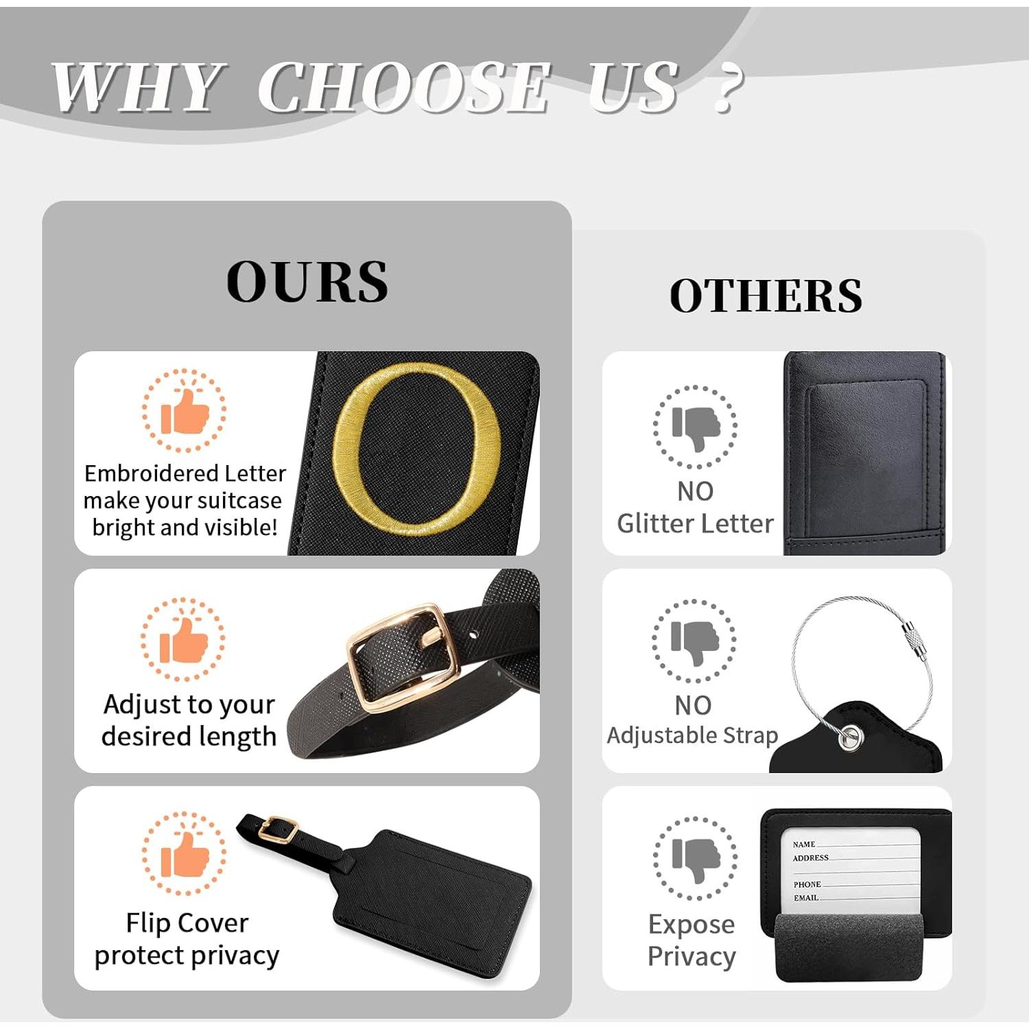 Etiqueta de Equipaje Personalizada Izuzta Cuero Negro con Iniciales