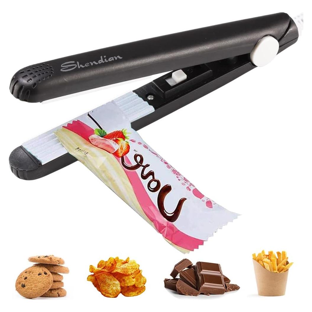 Sellador de Bolsas Portátil Shendian Negro 20W 136g