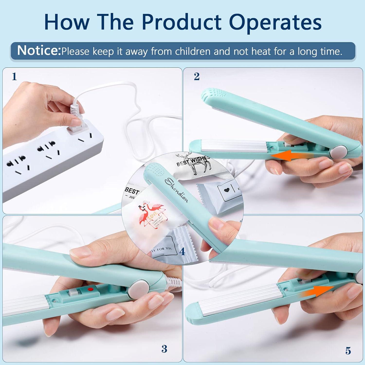 Sellador de Bolsas Portátil Shendian Negro 20W 136g