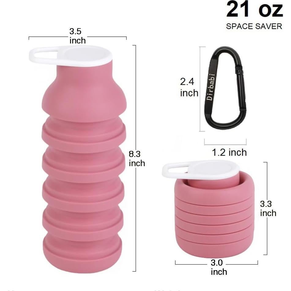 Botella de Agua Plegable Dirbabi 600ml Silicona Libre BPA