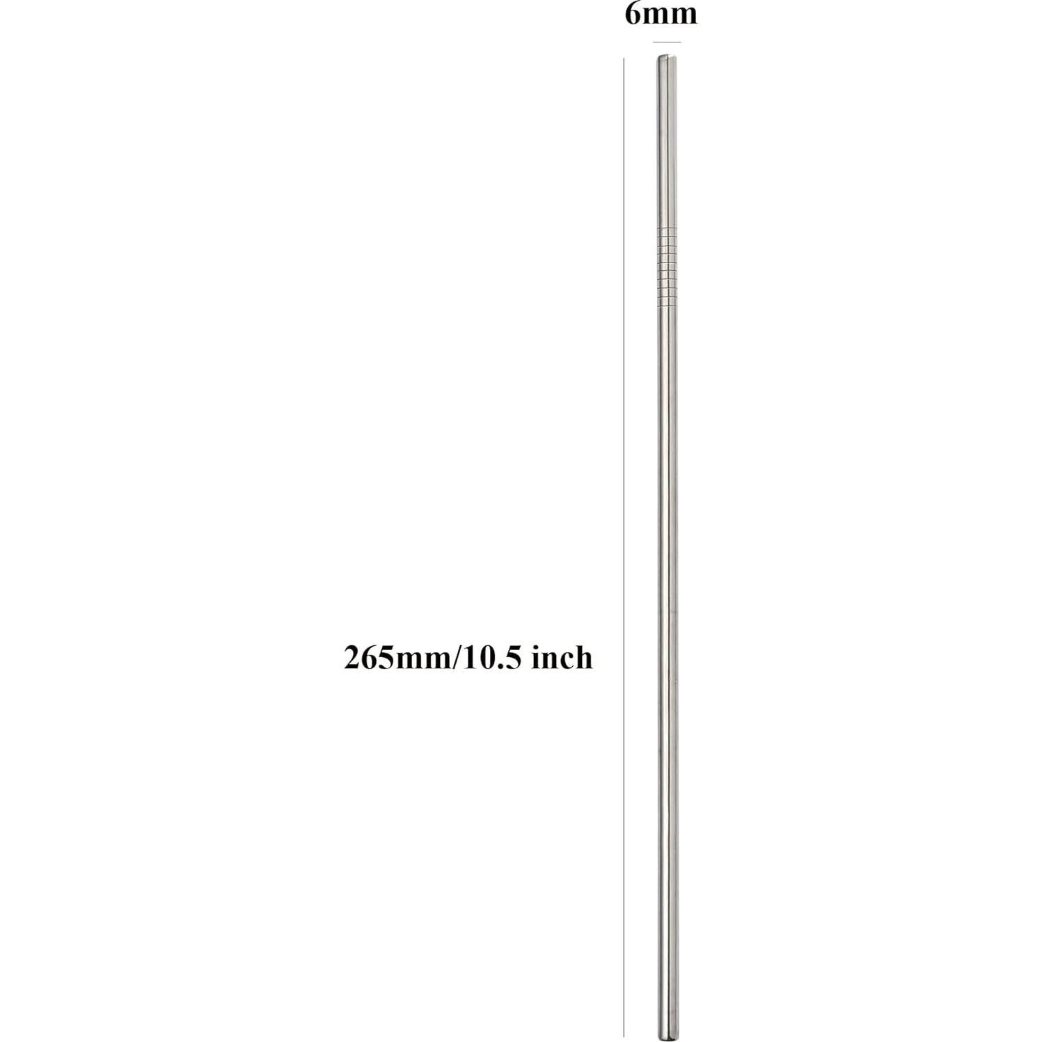 Popotes de Metal Reutilizables NiceCaTeLe 50 Pcs 26.5 cm Plata