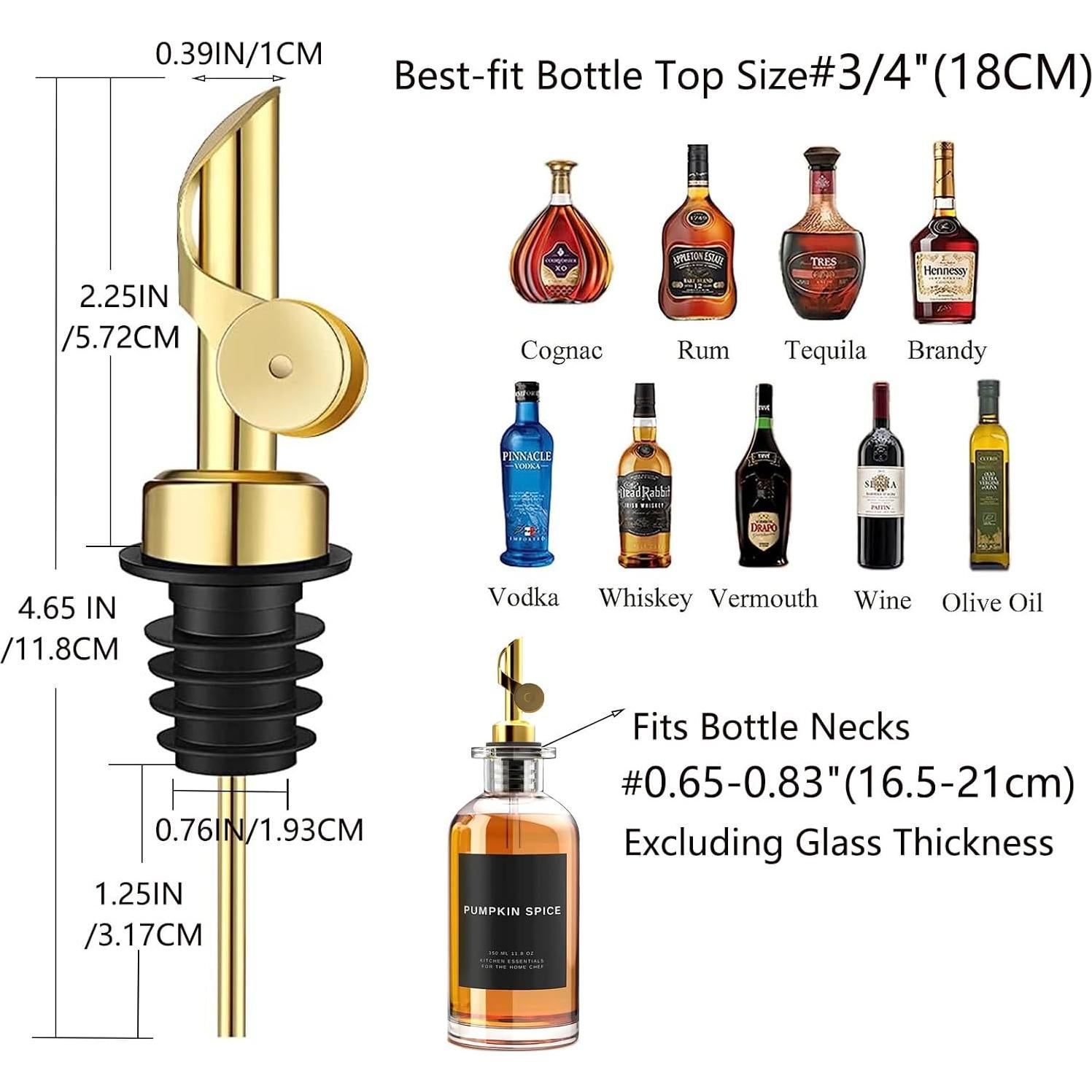 Vertedores Automáticos de Licor Pafusen 2 Pack Dorado