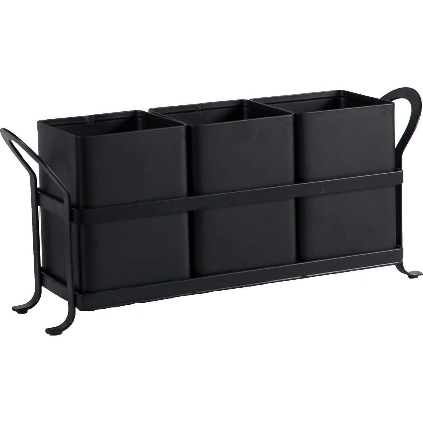 Organizador de Cubertería NelyBet Negro 3 Compartimentos 33.5x14.2cm