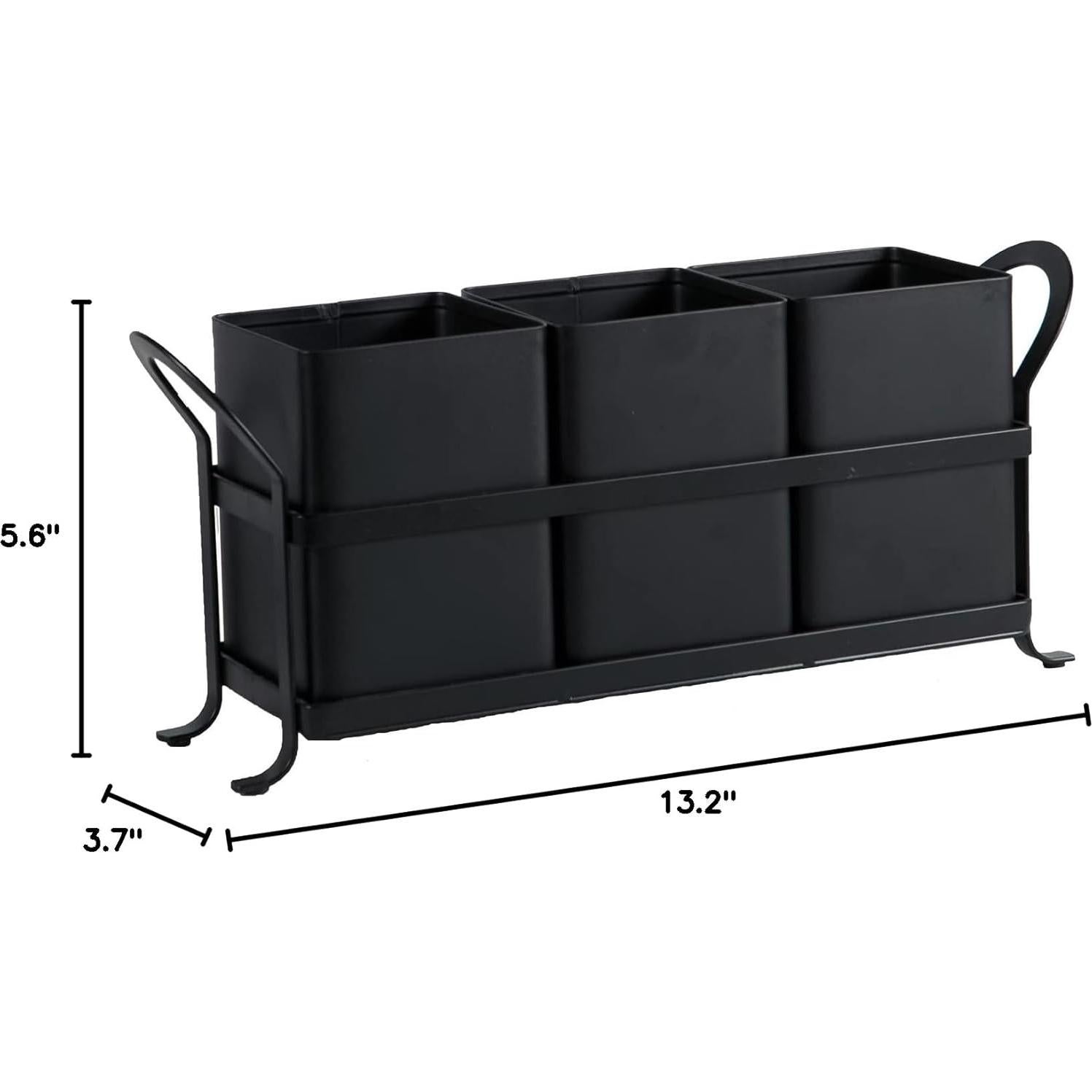 Organizador de Cubertería NelyBet Negro 3 Compartimentos 33.5x14.2cm