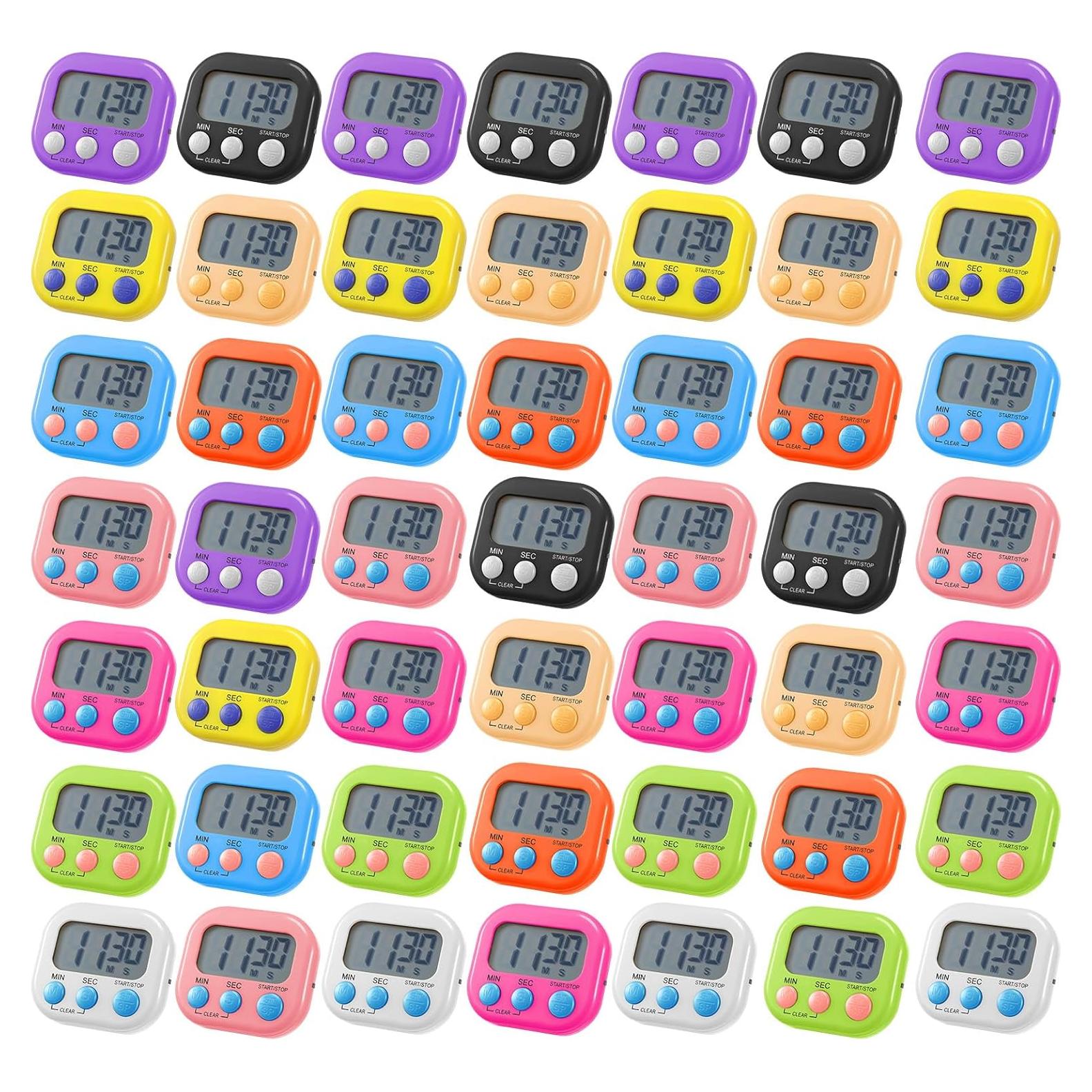 Temporizadores Digitales de Cocina Weewooday - 50 Pcs Multicolor
