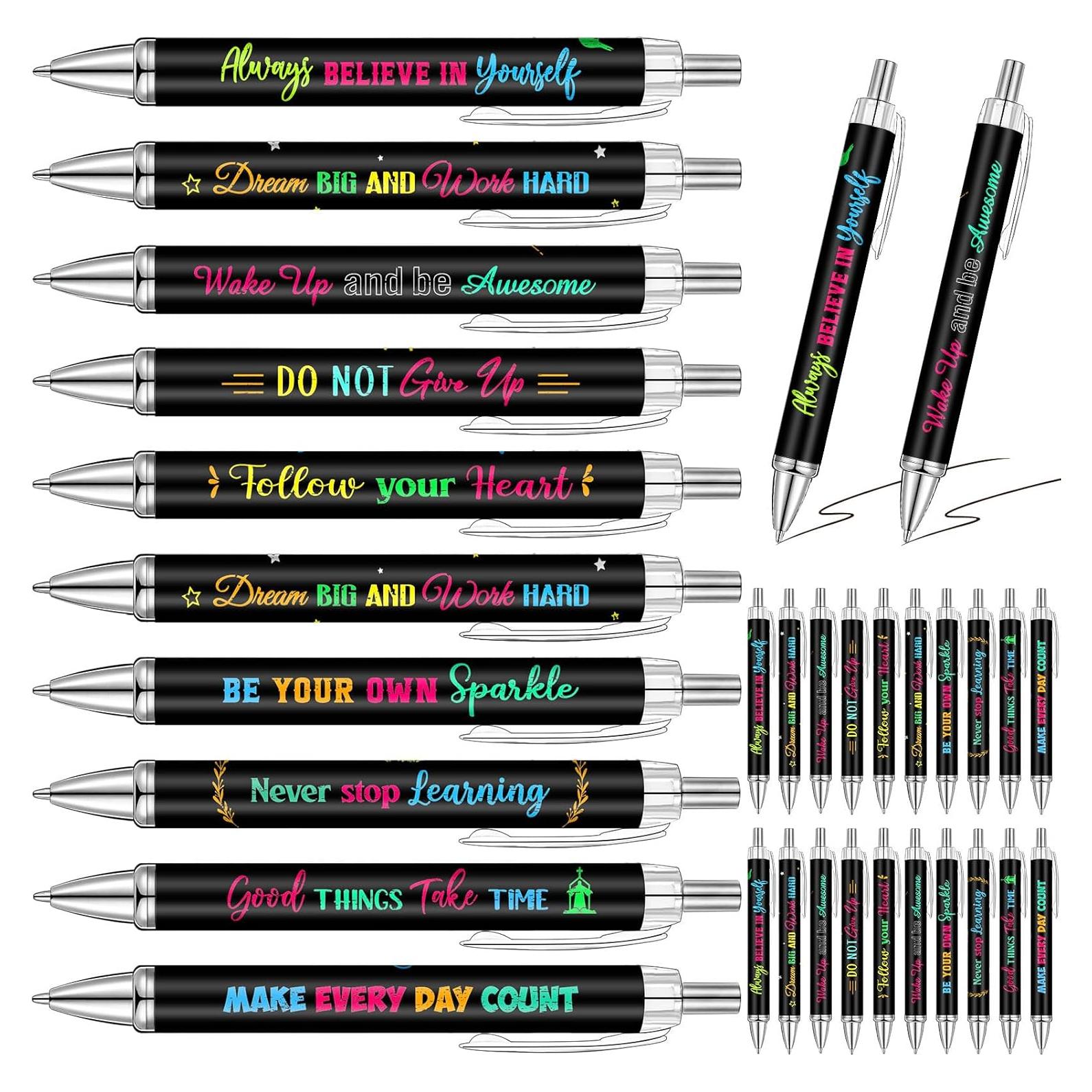 Bolígrafos Inspiracionales Yeaqee 50 Pcs Tinta Negra 14 cm